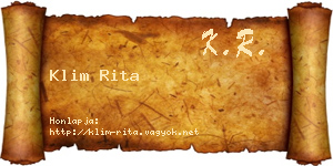 Klim Rita névjegykártya